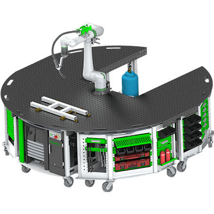 Chariot poste de travail - CART10L - APT Manufacturing Solutions - en acier / à plate-forme / à étagères