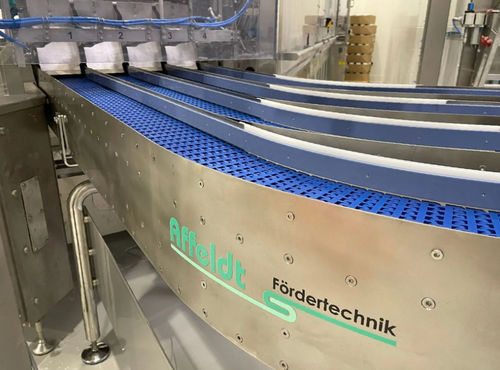 Convoyeur à bande - Affeldt Fördertechnik GmbH - courbe / de transport / pour l'industrie agroalimentaire