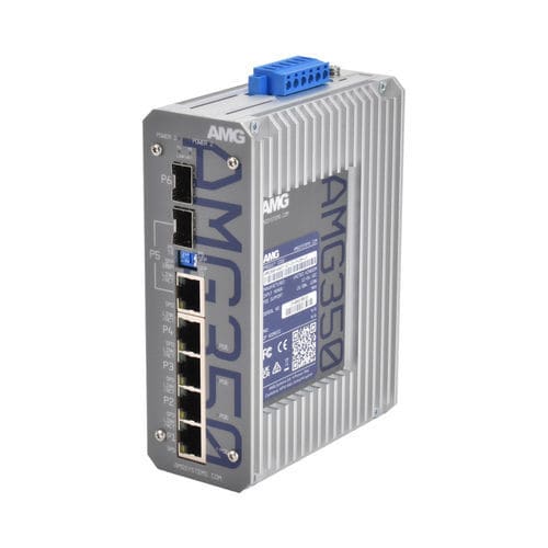 Commutateur Ethernet non administrable - AMG350-4GAT-1C-1S-P120-LV - AMG Systems - 6 ports / sur rail DIN / mural