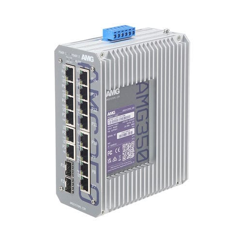 Commutateur Ethernet non administrable - AMG350-14GAT-2S-P300 - AMG Systems - 16 ports / sur rail DIN / rail DIN