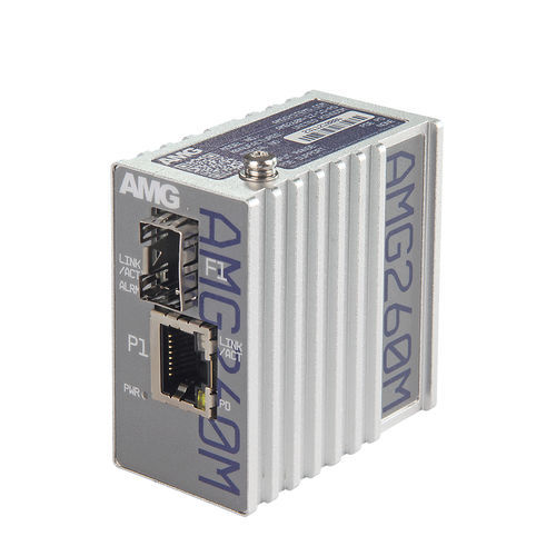 Convertisseur média - AMG260M-1F-1S-PD - AMG Systems - de puissance / Ethernet / sur rail DIN