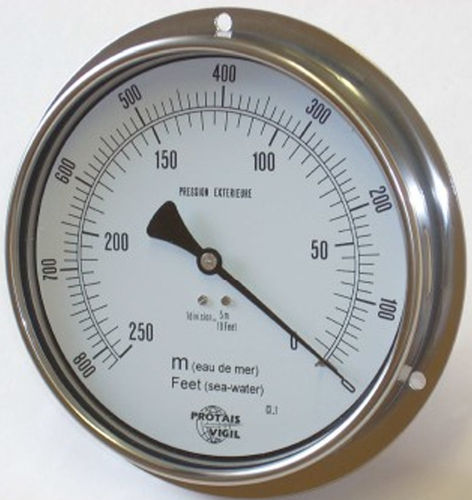 Manomètre à cadran - MAXPE - PROTAIS-VIGIL  HYDROPNEU TECHNOLOGIC - en acier inoxydable / pour oxygène / pour le médical