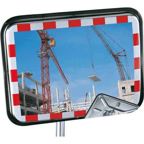 Miroir de sécurité - 16572 - Kroschke sign-international GmbH - rectangulaire / en acier inoxydable / avec cadre