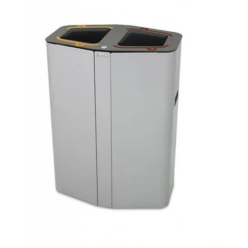 Poubelle en acier galvanisé - T02E30 - Recycleoffice - pour le recyclage / verrouillable / avec poignée