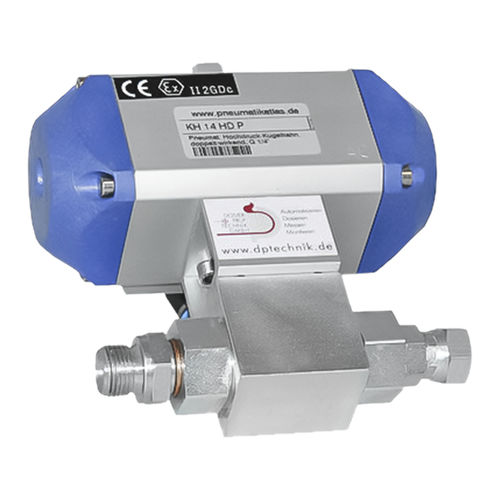 Actionneur de vanne à sphère pneumatique - DP-K-008-00000 series  - Dosier- und Prüftechnik GmbH - rotatif / en acier inoxydable / à boisseau