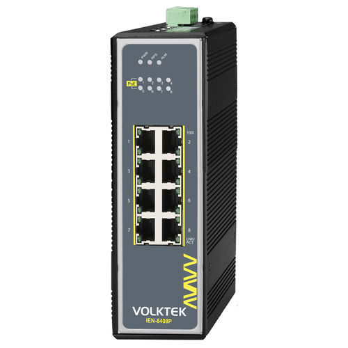 Commutateur Ethernet non administrable - IEN-8408P-24V - Volktek - 8 ports / ProfiNet / EtherNet/IP