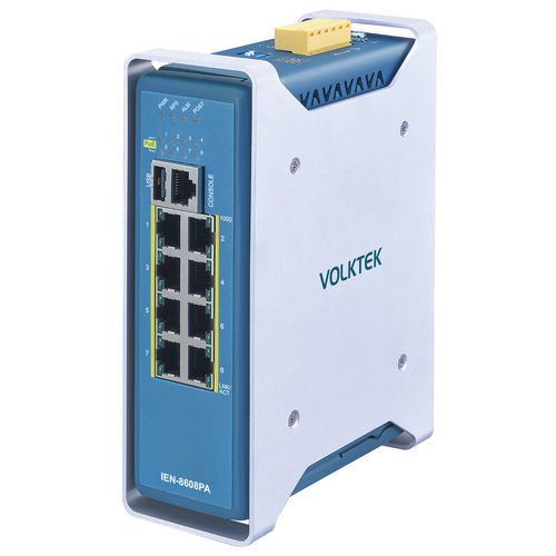 Commutateur Ethernet administrable - IEN-8608PA-24V - Volktek - 8 ports / de niveau 2 / sur rail DIN