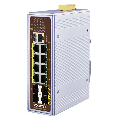 Commutateur Ethernet administrable - SEN-9648P-24V-RW - Volktek - 12 ports / Gigabit Ethernet / ProfiNet