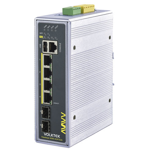 Commutateur Ethernet administrable - 9060-4GP2GS series - Volktek - intelligent / 6 ports / sur rail DIN