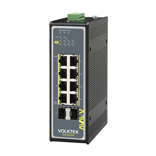 Commutateur Ethernet non administrable - IEN-8428P-24V - Volktek - 10 ports / EtherNet/IP / à liaison sans fil