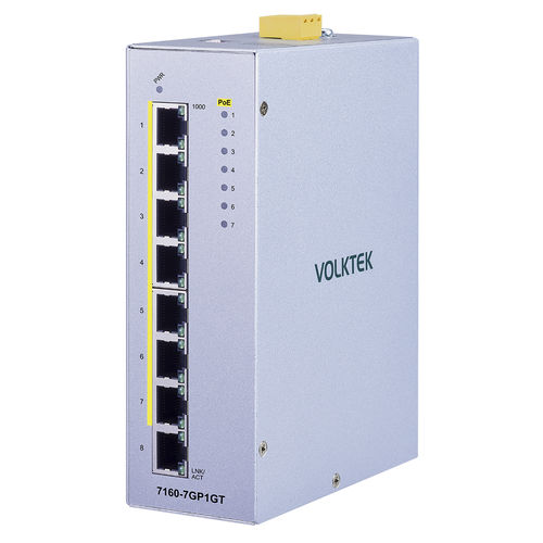 Commutateur Ethernet non administrable - 7160-7GP1GT - Volktek - 8 ports / Gigabit Ethernet / ProfiNet
