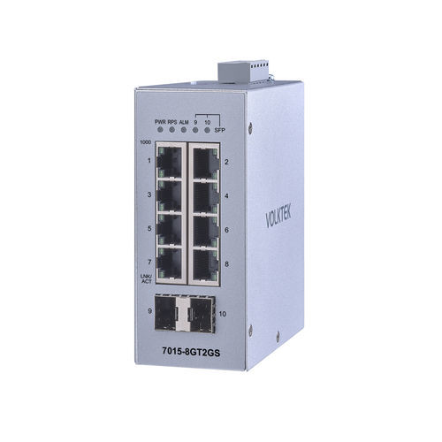 Commutateur Ethernet non administrable - 7015-8GT2GS-I - Volktek - 10 ports / ProfiNet / EtherNet/IP