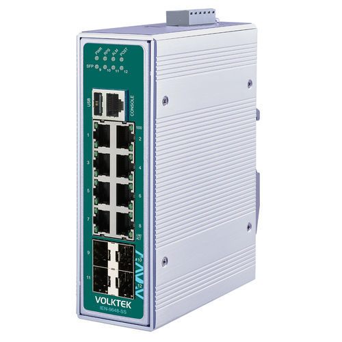 Commutateur Ethernet administrable - IEN-9648-SS - Volktek - 12 ports / Gigabit Ethernet / sur rail DIN