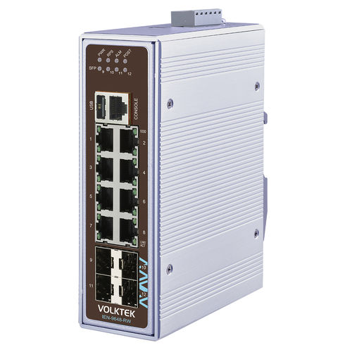 Commutateur Ethernet administrable - IEN-9648-RW - Volktek - 12 ports / Gigabit Ethernet / ProfiNet