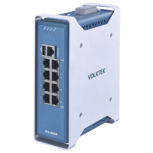 Commutateur Ethernet administrable - IEN-8608A - Volktek - 8 ports / sur rail DIN / DIP