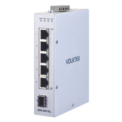 Commutateur Ethernet administrable - IEN-8415L - Volktek - 6 ports / sur rail DIN / DIP