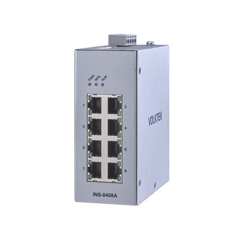 Commutateur Ethernet non administrable - INS-8408A - Volktek - 8 ports / sur rail DIN / redondant