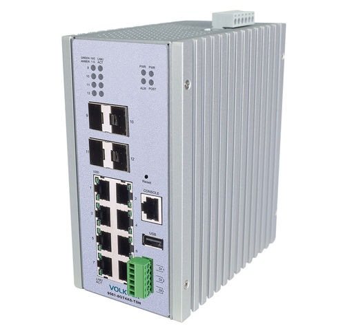 Commutateur Ethernet administrable - 9561-8GT4XS-TSN - Volktek - 8 ports / 8+4 ports / de niveau 3