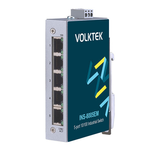 Commutateur Ethernet non administrable - INS-8005EM - Volktek - 5 ports / fast ethernet / sur rail DIN