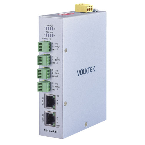 Commutateur Ethernet non administrable - 7015-4P2T-T1L - Volktek - 6 ports / EtherNet/IP / IP40
