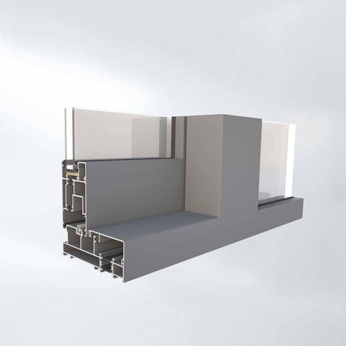 Profilé en aluminium - HST 60 - Alufar LLC - rectangulaire / pour porte coulissante