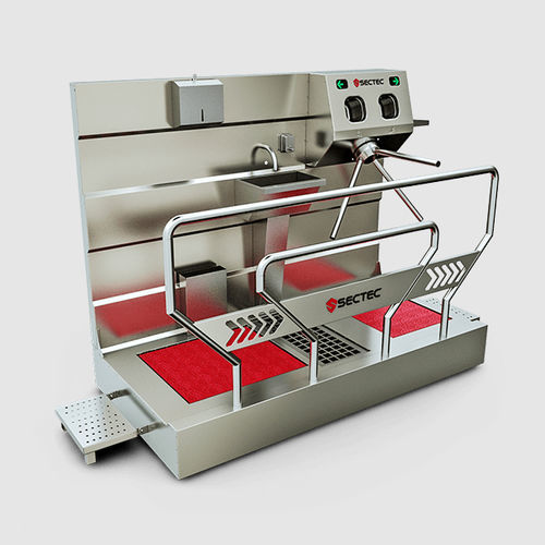 Sas d'hygiène avec lave-semelles - SCT.HJN01.304.0002 - Sectec Security Technology - avec lave-mains / avec désinfection
