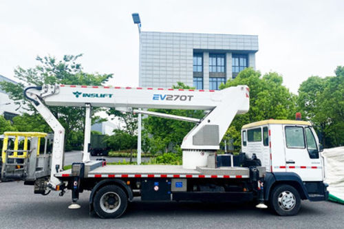 Nacelle télescopique montée sur camion - EV270T - Jiangsu Inslift Technology Co., Ltd. - à moteur diesel / pour usage extérieur / télécommandée