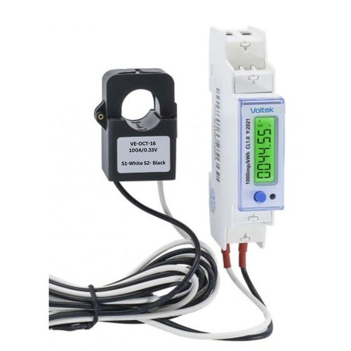 Compteur d'énergie électrique sur rail DIN - VE1D-CT - Voltek Energy Limited - monophasé / Modbus / avec afficheur LCD