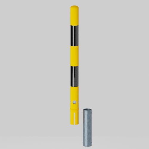 Borne escamotable manuelle - OLLI – Yellow - Saedi Srl - électromécanique / en acier