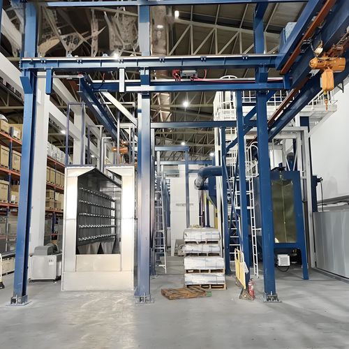 Ligne de poudrage verticale - Xiangyang Jingtu Anti corrosion Materials Co., Ltd - automatique / continue