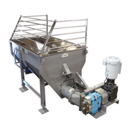 Pompe avec trémie d'alimentation - Mepaco / Apache Stainless - à vis / pour produits alimentaires / avec moteur électrique