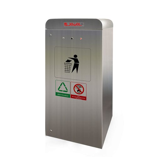 Poubelle en métal - JP1-B - SHANGHAI JEWEL TECH CO.,LTD - intelligente / pour déchets urbains / avec couvercle