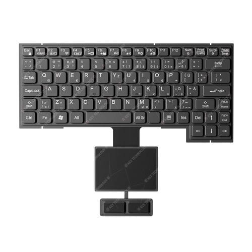 Clavier encastrable - K-TEK-M290-134-FN-BL-FC-KC-DM+TP85-DML+2K - Key Technology Rugged System Limited - contact carbone / 2 touches de souris / 87 touches