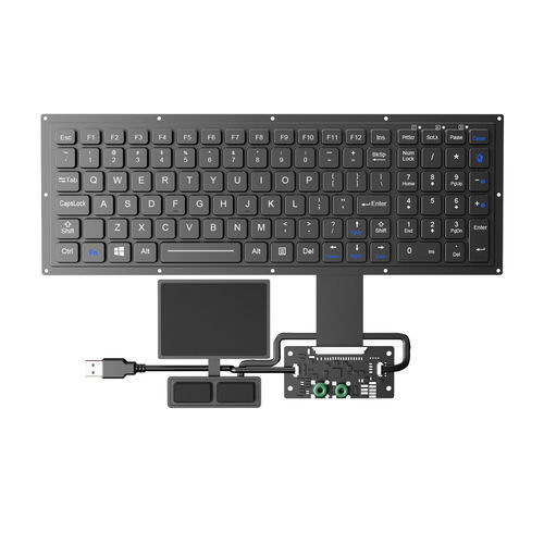 Clavier encastrable - K-TEK-M340KP-FN-BL-FC-KC-ANA-151B+TP85+2K - Key Technology Rugged System Limited - contact carbone / 102 touches / avec pavé tactile