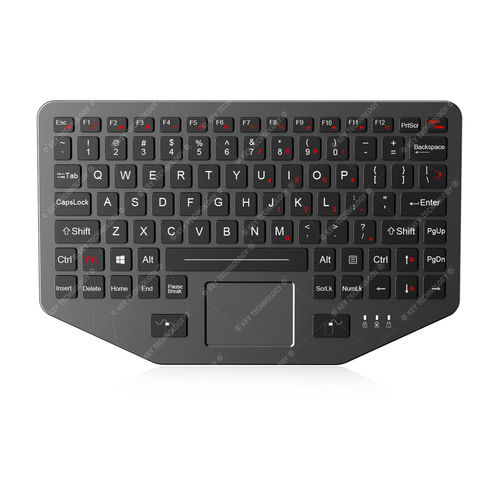 Clavier encastrable - K-TEK-M275TP-FN-BL-ANA-151B-DWP-V02 - Key Technology Rugged System Limited - contact carbone / 2 touches de souris / 91 touches