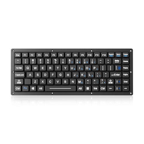 Clavier encastrable - K-TEK-M280-FN-BL-FC-KC-ML-EP - Key Technology Rugged System Limited - contact carbone / 2 touches de souris / 87 touches