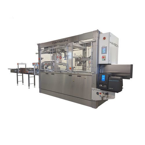 Encaisseuse à grande vitesse - ST2  - HAMSON MACHINERY - contrôlée par PLC / entièrement automatique / pour bouteilles