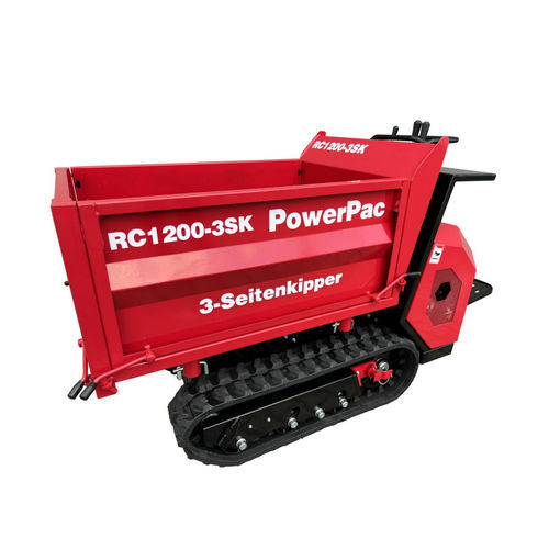 Mini-dumper sur chenilles - RC1200-3SK - PowerPac Baumaschinen GmbH - à essence / à déchargement latéral / à benne élévatrice