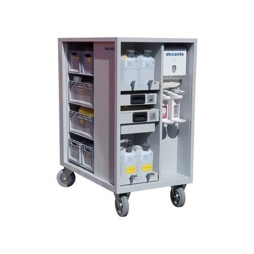 Chariot de nettoyage - deconta GmbH - en plastique / à étagères / poubelle