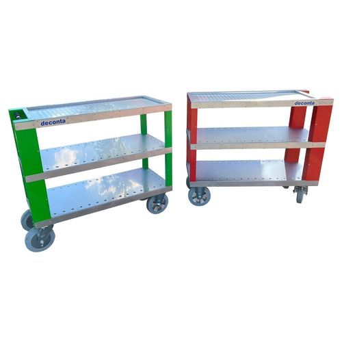 Chariot de stockage - deconta GmbH - aluminium / 3 niveaux / à engrenage