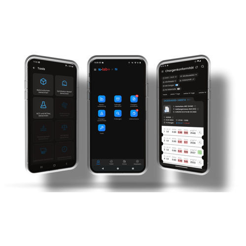 Application mobile de qualité - s-lab+ - Sauter GmbH Elektrotechnik-Automation - d'interface / pour laboratoire / pour centrale à béton