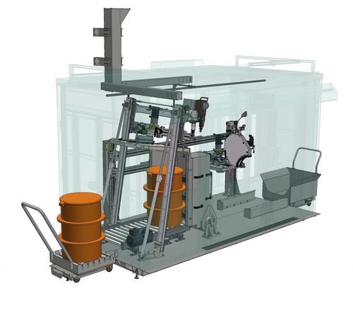 Machine de démontage fût de déchets radioactifs - BRAUN Rückbautechnologien GmbH