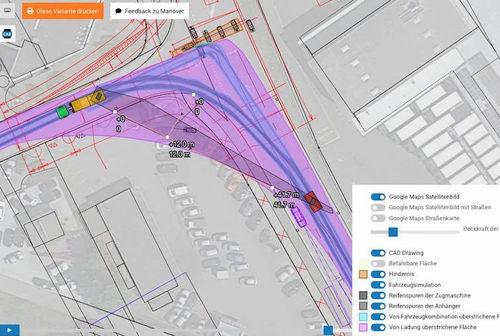 Application mobile de simulation - Swept Paths - CodeSquare GmbH + Co. KG - de CAO / de mesure / de planification