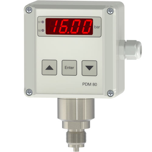 Manomètre avec afficheur LED - PDM80-1 - Nöding Messtechnik - fileté / G 1/2 / en acier inoxydable