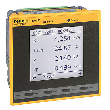 Appareil de mesure de qualité d'énergie - LINETRAXX® PEM353 - BENDER GmbH & Co KG - de tension / de fréquence / de courant AC