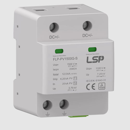 Parafoudre de type 1 + 2 - FLP-PV1500G-S - LSP - à décharge de gaz / à varistance / DC