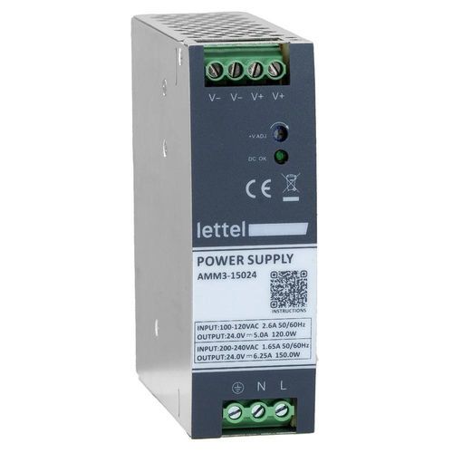 Alimentation électrique sur rail DIN - AMM3 series - Lettel - AC/DC / stabilisée / à découpage