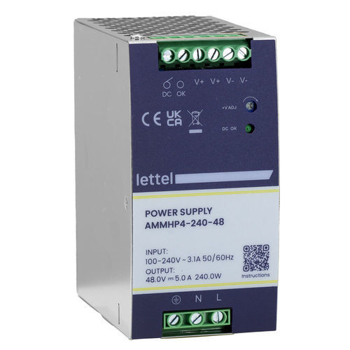 Alimentation électrique sur rail DIN - AMMHP4 series - Lettel - AC/DC / stabilisée / à découpage