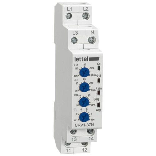 Relais de surveillance de surtension - CRV1-37 - Lettel - d'ordre de phases / d'absence de phases / de tension