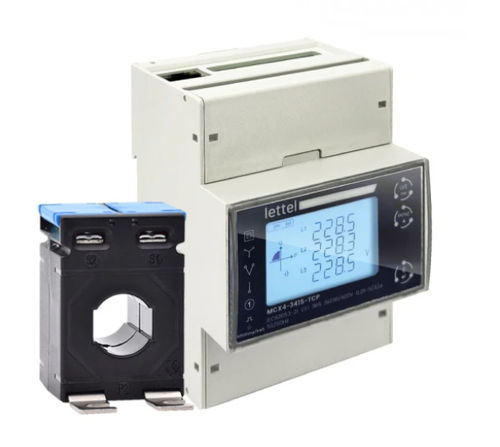 Compteur d'énergie électrique triphasé - MCX4-30XCT-400V series - Lettel - sur rail DIN / sortie à impulsion / avec communication intégrée